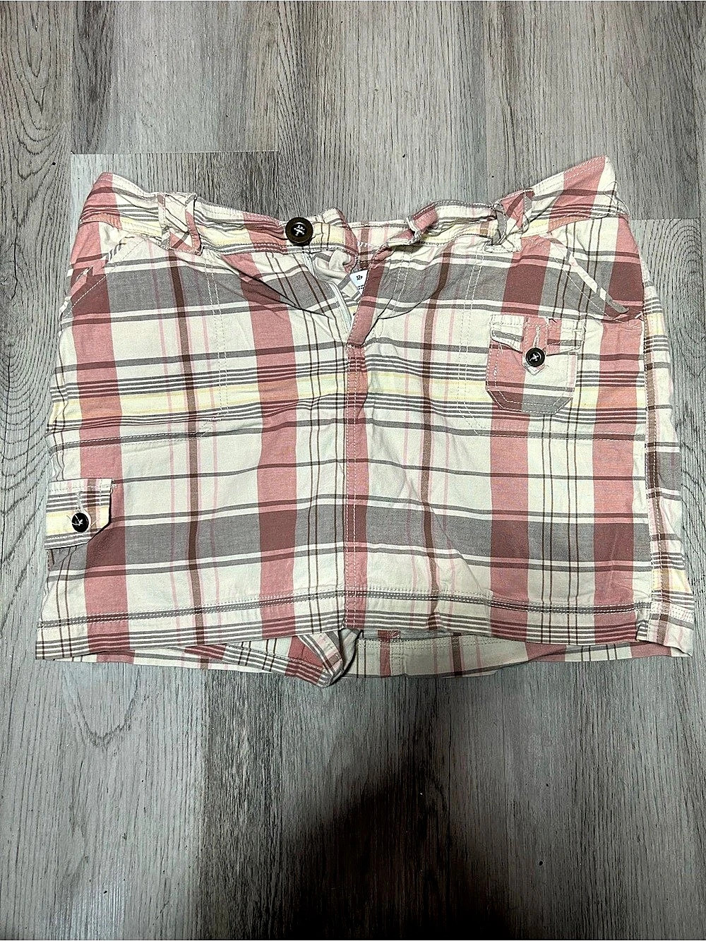St. John’s Bay Plaid Mini Skirt in Pink & White Size 12P